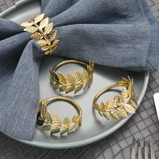 Gold Napkin Rings Shein 4pcs/set Iron Napkin Holder Servettring 4st