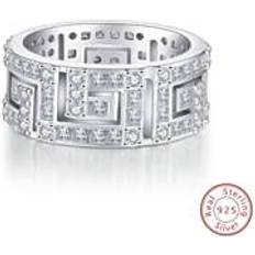 Smycken Shein 1pc Geometric Exquisite Ring For Women S925 Silver White Gold Color Fine Jewelry Engagement Gifts