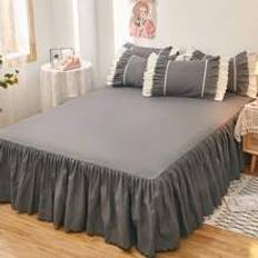 Shein Solid Color Bed Skirt Sängkappa Grå