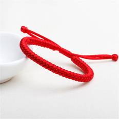 Barn Armband Shein Handmade Braided Red Rope Bracelet, Chinese Zodiac Year Red Couple Bracelet Polyester