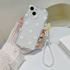Shein Summer Apple Daisy Floral Clear Phone Case