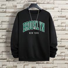 Shein Men Jumpers Shein Manfinity Men Letter Graphic Thermal Lined Sweatshirt