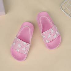 Pink Slippers Shein Baby Girls Cartoon Unicorn Print Cute Slippers For Summer