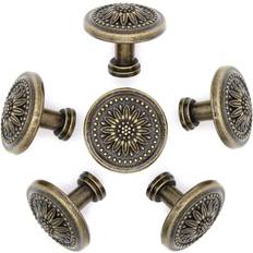 Shein 6pcs Flower Detail Cabinet Pull, Bronze