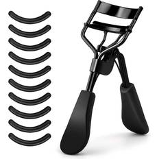 Shein 1PC eyelash curler and 10 silicone filler pads, no pinching or pulling, long-lasting eyelash curler for all eye types of makeup tools, suitable for wo