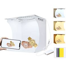 Lighting & Studio Equipment Shein PULUZ 30cm Folding Portable Ring Light Board Photo Lighting Studio Tent Box Kit with 6 Colors Backdrops Black, White, Yellow, Red, Green, Bl