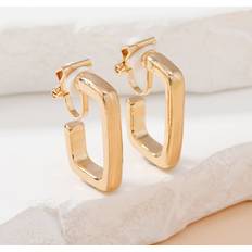 Shein Rectangle Design Clip On Earrings