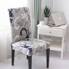 Stolsöverdrag Shein Leaf Print Stretchy Stolsöverdrag Grå