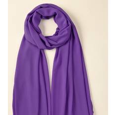 Dam - Lila Halsdukar & Sjalar Shein 1pc Lady's Soft & Elegant Pearl Decorated Chiffon Scarf Wrap, Suitable For Daily Wear, Arab Style
