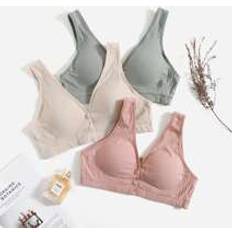 Graviditet & Amning Shein 3pack Maternity Button Front Nursing Bra