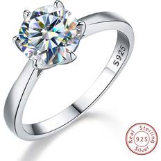 Shein 1Pc Moissanite Diamond Engagement Ring Wedding Band For Women s925 Silver Sparkle Promise Ring Eternity Ring Anniversary Ring Valentine's Day