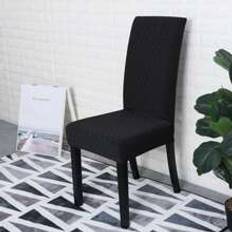 Stolsöverdrag Shein 1pc Geometric Textured Stolsöverdrag Svart