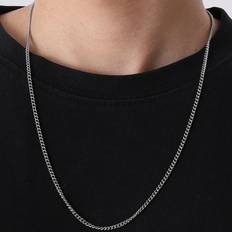 Shein 1Pc Casual Minimalist Stainless Steel Necklace For Men For Daily Decoration Silver Fashionable Popular Jewelry Gift Party