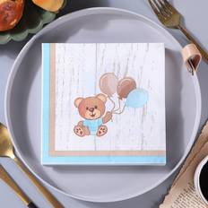 Cheap Paper Napkins Shein 20pcs Paper Disposable Napkin, Cute Cartoon Bear Pattern Disposable Napkin For Home, Party