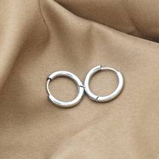 Shein 1pair Hoop Earrings Women Men Stainless Steel Round Circle Earings