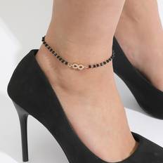 Fotlänkar Shein Rhinestone Infinity Symbol & Bead Decor Anklet