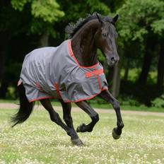 Nylon Horse Rugs Bucas Irish Turnout 150g Classic Grey/Red