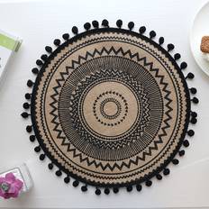 Polyester Place Mats Shein 1pc Place Bordstablett Svart