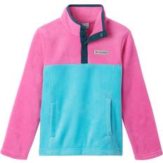 Hiking Fleece Garments Children's Clothing Columbia Girl's Steens Mountain Quarter Snap Fleece Pullover - Geyser/Pink Ice