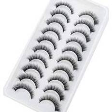 Cosmetics Shein New 10pairs Natural Long False Eyelashes Fake Lashes Makeup 3D Mink Lashes Extension Short Eyelash Mink Eyelashes For Beauty