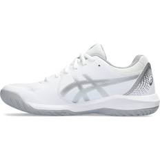 Laced - Women Racket Sport Shoes Asics Women's Gel-Dedicate Tennis Shoes, White/Silver