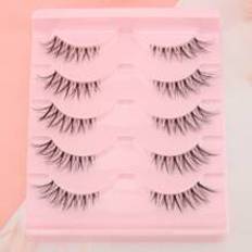 Cosmetics Shein False Eyelashes,5Pairs 3D Cat Eye End Eye Elongated Eyelashes Fake Lashes Enlarged Double Eye False Eyelashes For Masquerade Suits Party