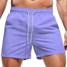 Purple Swimwear Shein Manfinity Men Solid Swim Trunks