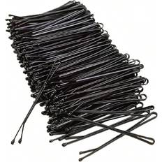 Shein 200/100/50/20pcs Of Women's Black Simple Solid Color Hair Clip Girls Girls Children's Hair Accessories Black Word Clip Hair Clip Small Black Clip Headdress Hair Clip Broken Hair Side Clip Wave Just Clip Female U-Shaped Fixed Hair Clip Claw Clips Hair Claws Hair Barrettes, School Stuff