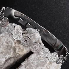 Shein Men Bracelets Shein SeuSuk pc Mens Stainless Steel Coin Decorated Bracelet