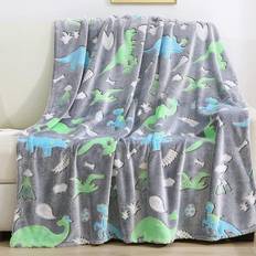 Textiles Shein Dinosaur Pattern Glow In The Dark Throw Blanket Blankets
