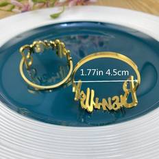 Shein 6pcs Alphabet Shaped Rings Servettring