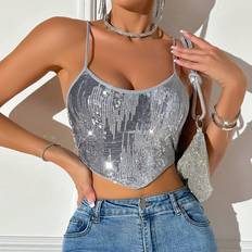 Sequins Tops Shein Hanky Hem Cami Top