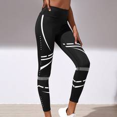 Shein Tights Shein Striped Workout Leggings High Stretch Tummy Control Running Tights