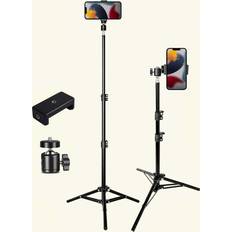 Lightweight 82.67-inch Tripod with Selfie Stick and Phone Holder for Video Recording, Photography, and Live Streaming. Comes with Carry Bag Ideal fo