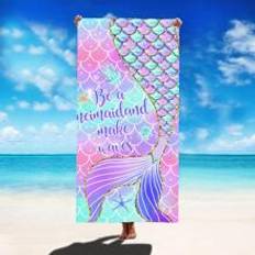 Textiles Shein Ultrafine Fiber 250gsm Mermaid Tail Printed 70 x 14 Bath Towel