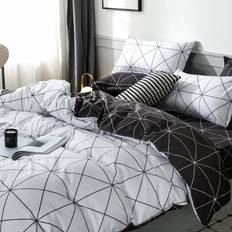 Microfiber - Multifärgade Påslakan Shein 3pcs/set Geometric Påslakan Multifärgad
