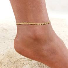Shein 1pc Fashionable Stainless Steel Twist Design Anklet For Women For Daily Decoration