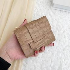 Gröna Plånböcker Shein Crocodile Embossed Small Wallet Fold Over Coin Pocket Small Purse ID
