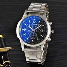 Shein 1pc Men Silver Business Round Watch, For Daily Life