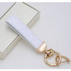 Shein 1pc Zinc Alloy Simple Style Leather Rope Keychain In
