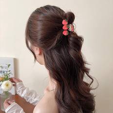 Red Hair Accessories Shein Women Strawberry Decor Hair Claw