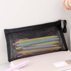 Hobbymaterial Shein 1pc Portable Mesh Pencil Bag Perfect Office Stationery Pouch For Students & Adults
