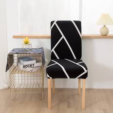 Loose Chair Covers on sale Shein Geometric Pattern Stretchy Slipcover Loose Chair Cover Black