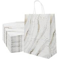 White Gift Bags Shein 6pcs Marble Pattern Gift Bag, Modern Paper Gift Wrapping Bag For Party Supply