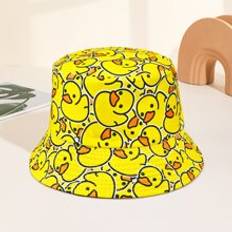 Dam - Gula Hattar Shein 1pc Women Duck Print Reversible Fashionable Bucket Hat, For Outdoor