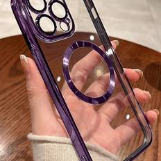 Shein Purple Anti-drop Magnetic Tpe Phone Case Compatible With Iphone Charger