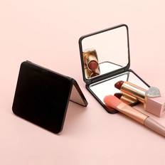 Makeup Shein Black Portable Double-sided Square Makeup Mirror, Best Gift For Sister, Aunt, Mum, Birthday, Festival, Party, Wedding, 1pc