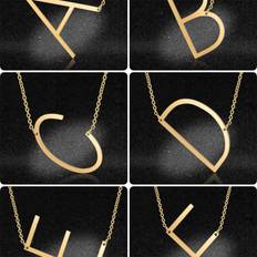 Shein 1pc Fashion trend simple elegant lady style letters letter pendant necklace