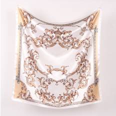 Shein Accessoarer Shein 1pc Beige Vintage Printed Lady's Silk Scarf, Soft & Elegant Headband For All Seasons, Multi Purpose Square Scarf 90x90cm, Perfect Gift