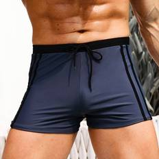 Shein Badehosen Shein Men Contrast Tape Drawstring Waist Swim Trunks